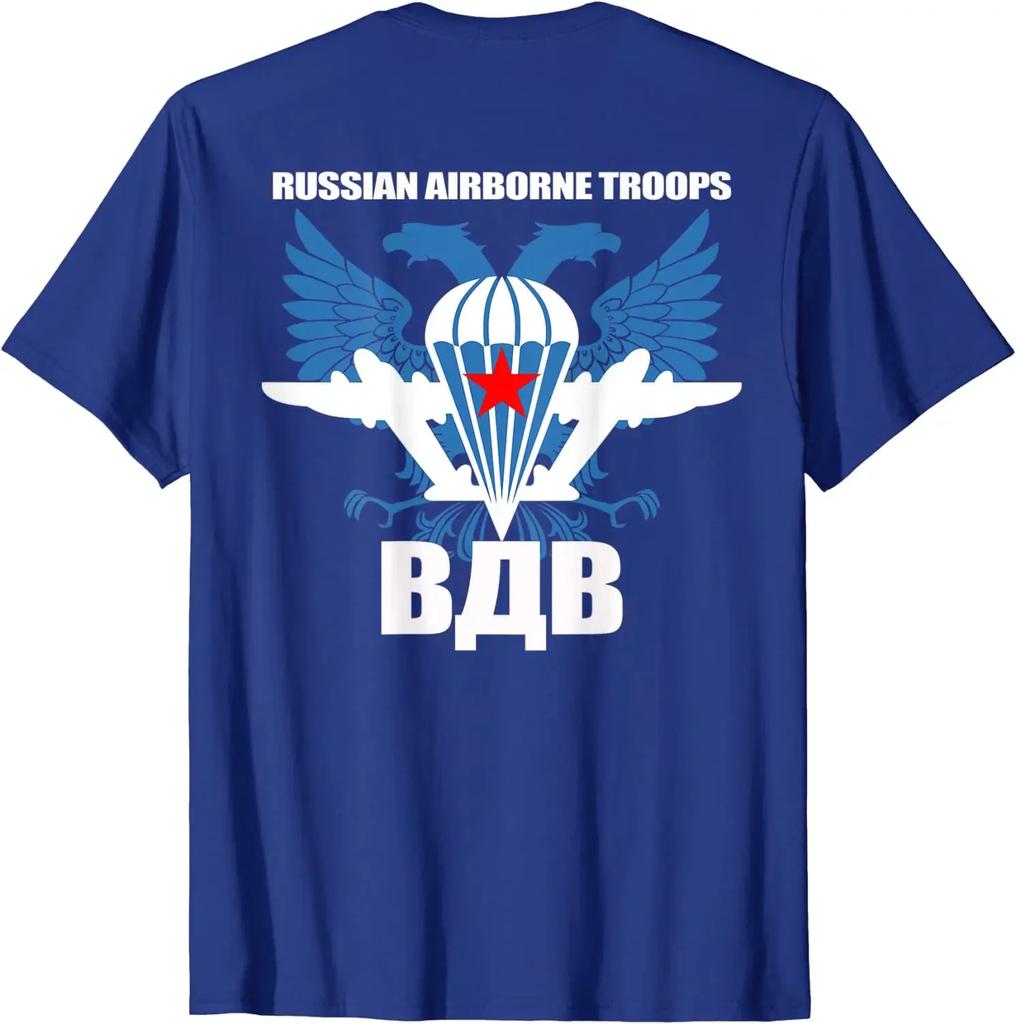 Russian Airborne Troops VDV Paratroopers T-Shirt 100% Cotton O-Neck Short Sleeve Summer Casual Mens T-shirt Size S-3XL