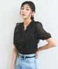 balloon sleeve peplum white [BIS] Cool-to-the-touch shirt, women's, (11)