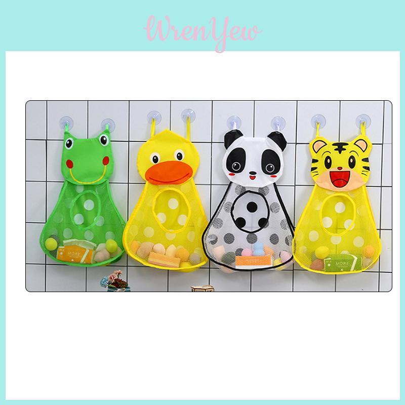 Toddler Bath Toy Storage Net Convenient Bathroom Mesh Bag With Bonus Adhesive Hooks