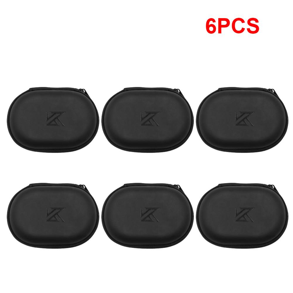 Universal Earphones Case Oval Storage Bag Headphones PU Storage Box Black Portable Hold Storage Box For KZ BA10 AS10 ES4