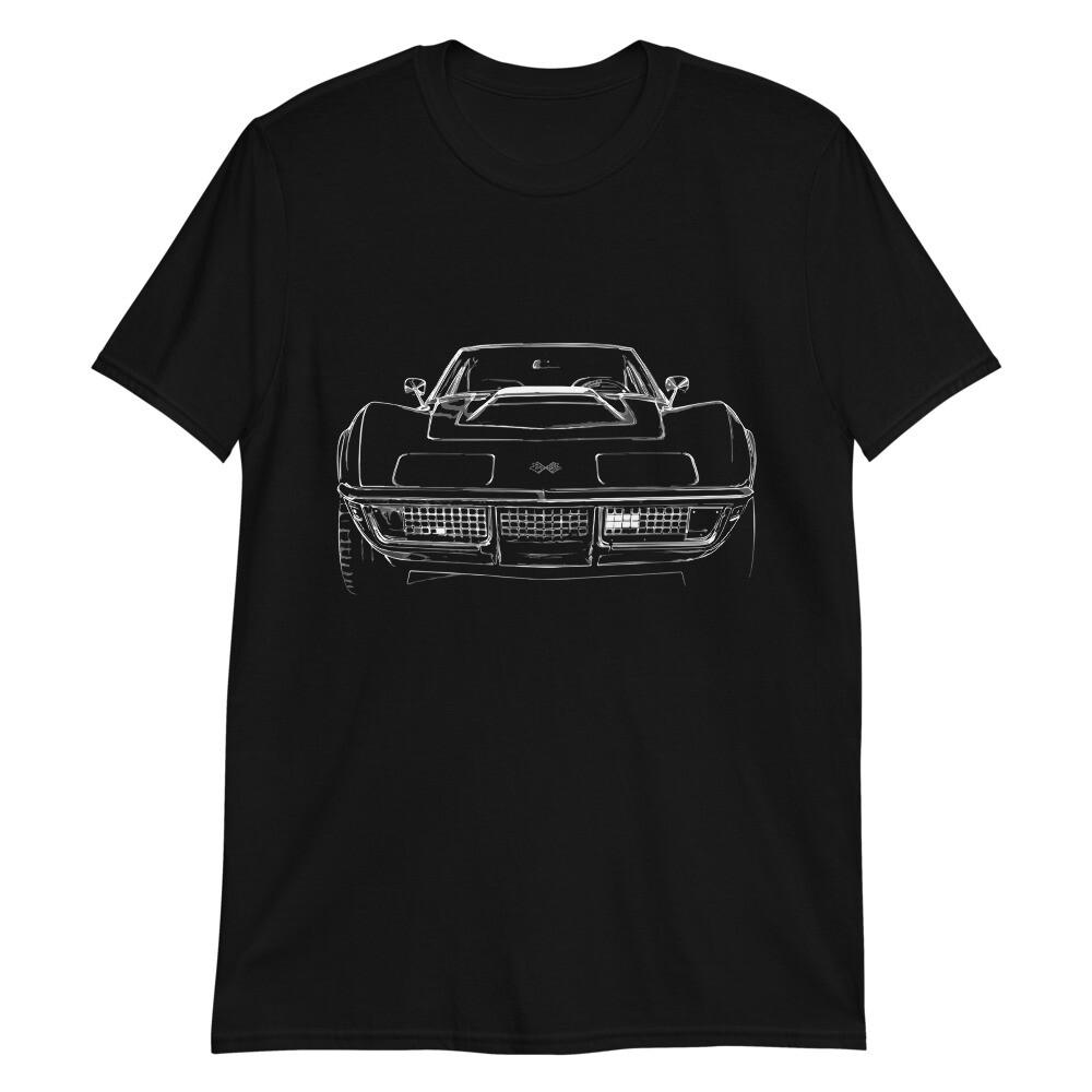 Chevy vette C3 Line Art Muscle Car Owner Gift Short-Sleeve Unisex T-Shirt