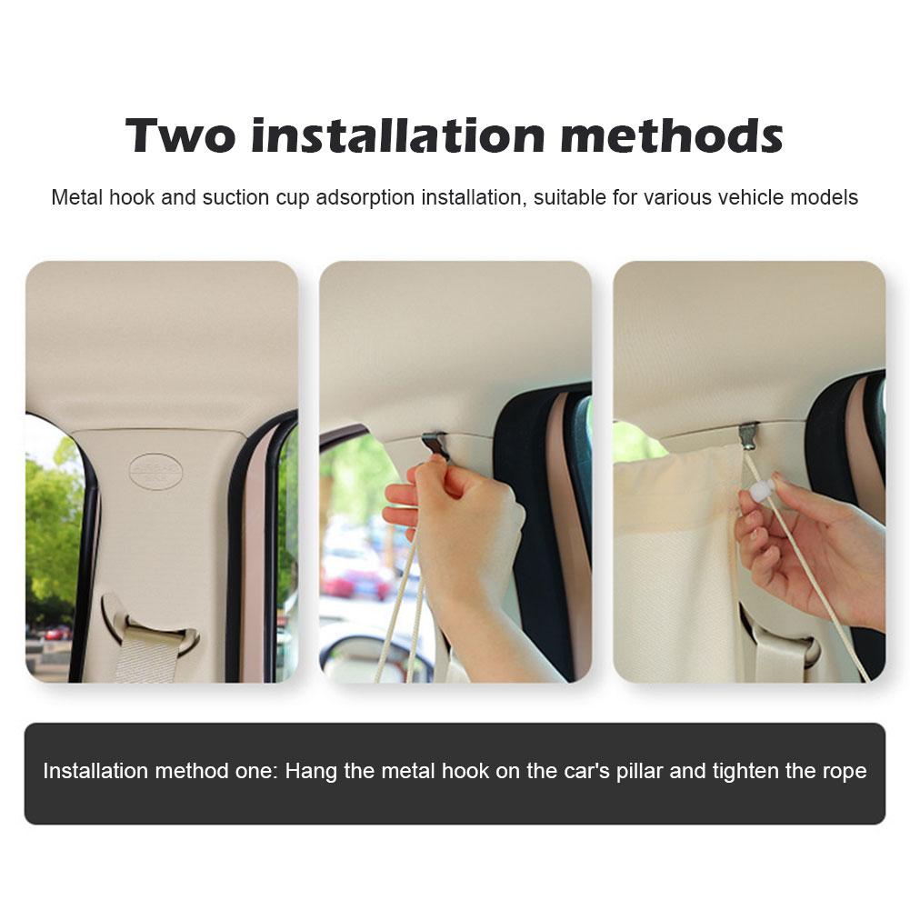 1pcs Car Privacy Partition Curtain Shading Sunscreen Shading Curtain Front And Rear Split Push And Pull Curtains Anti-peep