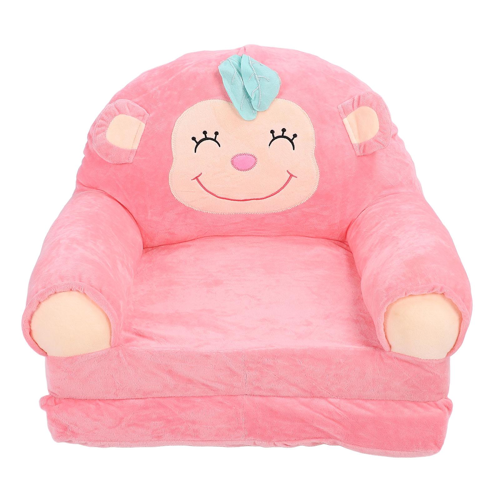 

Children Folding Sofa Soft Plush Children Couch Kid Lounge Chair for Home Kindergarten Monkey Blue