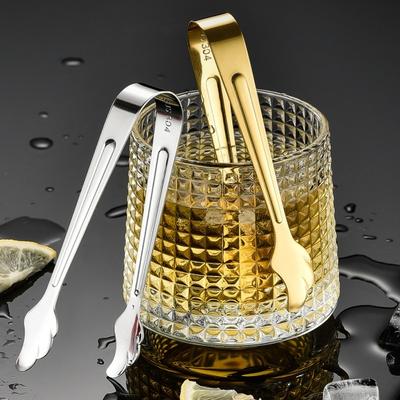 Sturdy Mirror Polished Pick Up Food Thickened Stainless Steel Coffee Tea Food Serving Tongs Bar Accessories Ice Clip