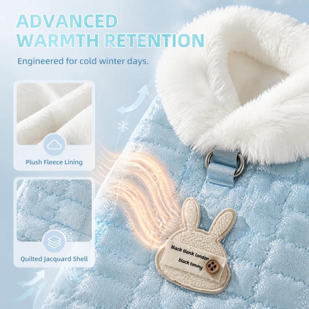 Button Style Sweet Bear Pet Vest Quilted Cotton Pet Sweater Dog Thermal Jacket Daily Wear