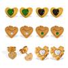 French Retro Love Color Diamond Stud Earrings Stainless Steel Gold-Plated Personalized Multi-Style Stud Earrings Women
