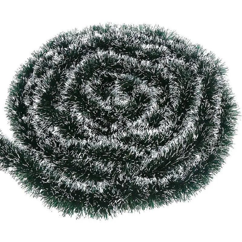 2m Christmas Tinsel Ribbon Garland Xmas Tree Hanging Pendent Ornaments Green Cane Ribbons Wreath for New Year Party Home Decor