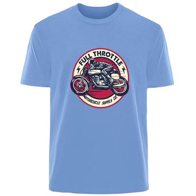 Letni retro motocyklowy nadruk wysokiej jakości męski 100% bawełniany oddychający pochłaniający pot T-shirt swobodny modny męski uliczny ubiór
