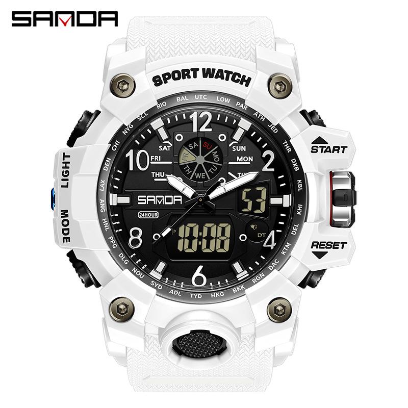 Sanda Youth Fashion Luminous Waterproof Shockproof Alarm Men's Watch