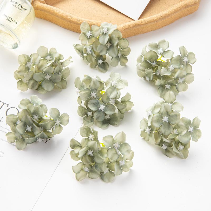 Simulation Hydrangea Shooting Prop Head DIY Handmade Hydrangea Wedding Lead Hydrangea Flower Wall Single Small Hydrangea Fake Flower Decoration