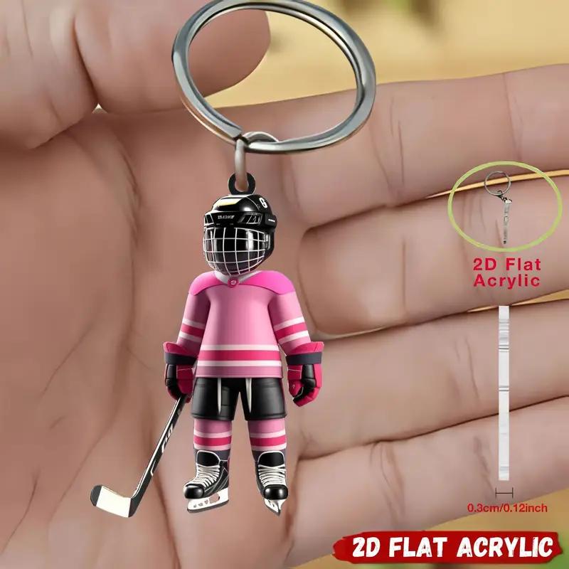 1/5 Eishockeyspieler-Schlüsselanhänger - perfekt für Rucksäcke, Autodekorationen - ideales Geschenk für Eishockey-Enthusiasten und junge Leute