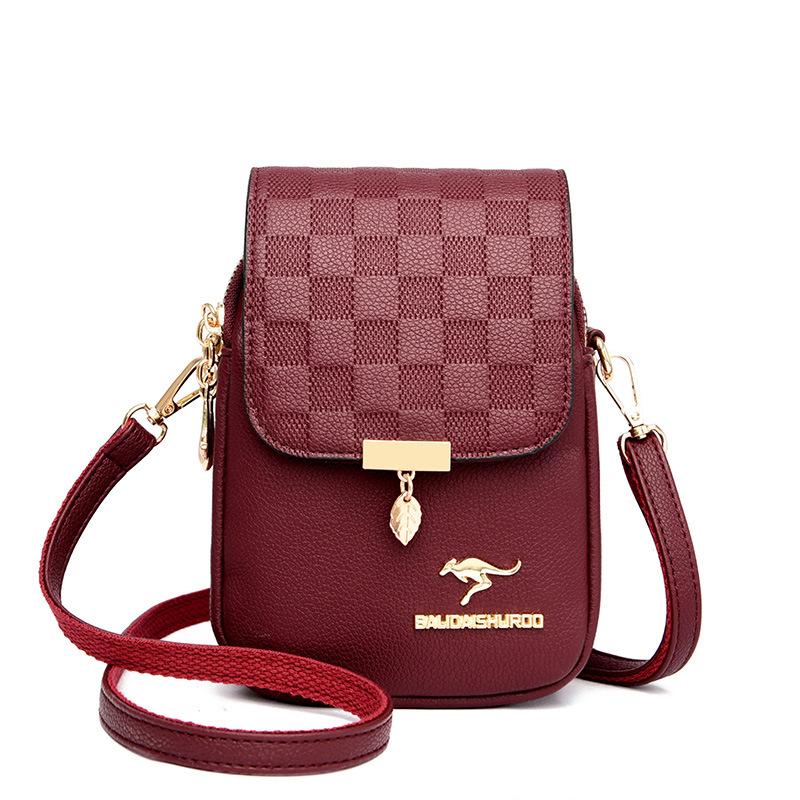 New Style of Women's Mobile Phone Bag Embossed One-shoulder Crossbody Bag Middle-aged Mother Summer Change Bag Trendy