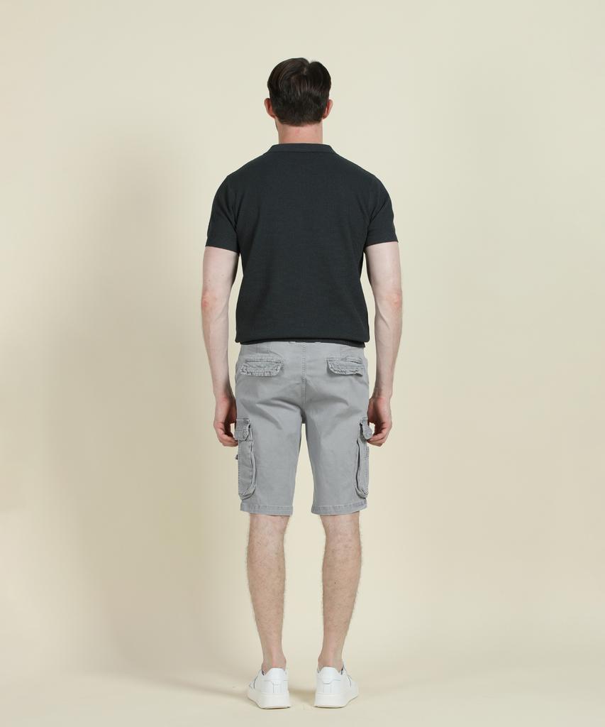 PANICALE Charcoal Short-Sleeve Zip-Up Polo Knit