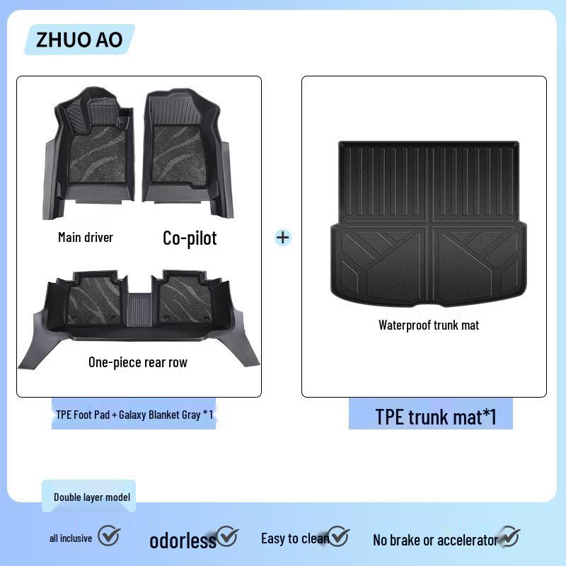 Yongjue TPE Full Coverage Floor Mats for RAV4 - Stylish Car Interior Decor