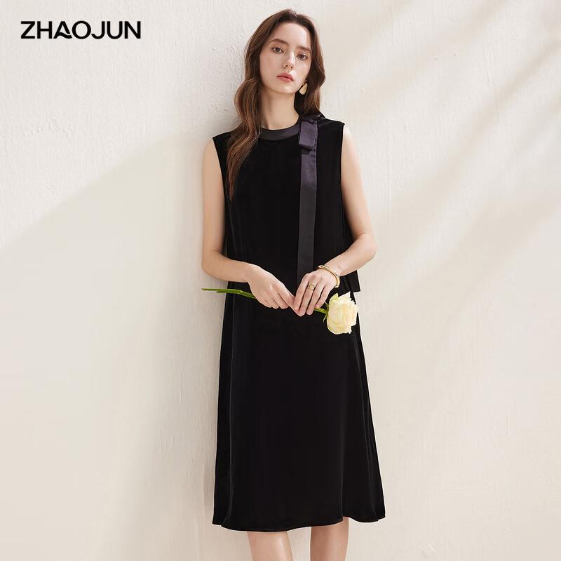 Zhaojun 2026 Spring/Summer Velvet Sleeveless Midi Dress L