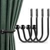 60/30/4/2pcs Retro Iron Curtain Holdback Wall Hanger Mounted Metal Hooks U Shaped Curtain Loop Holder Wall Tie Back With Screw