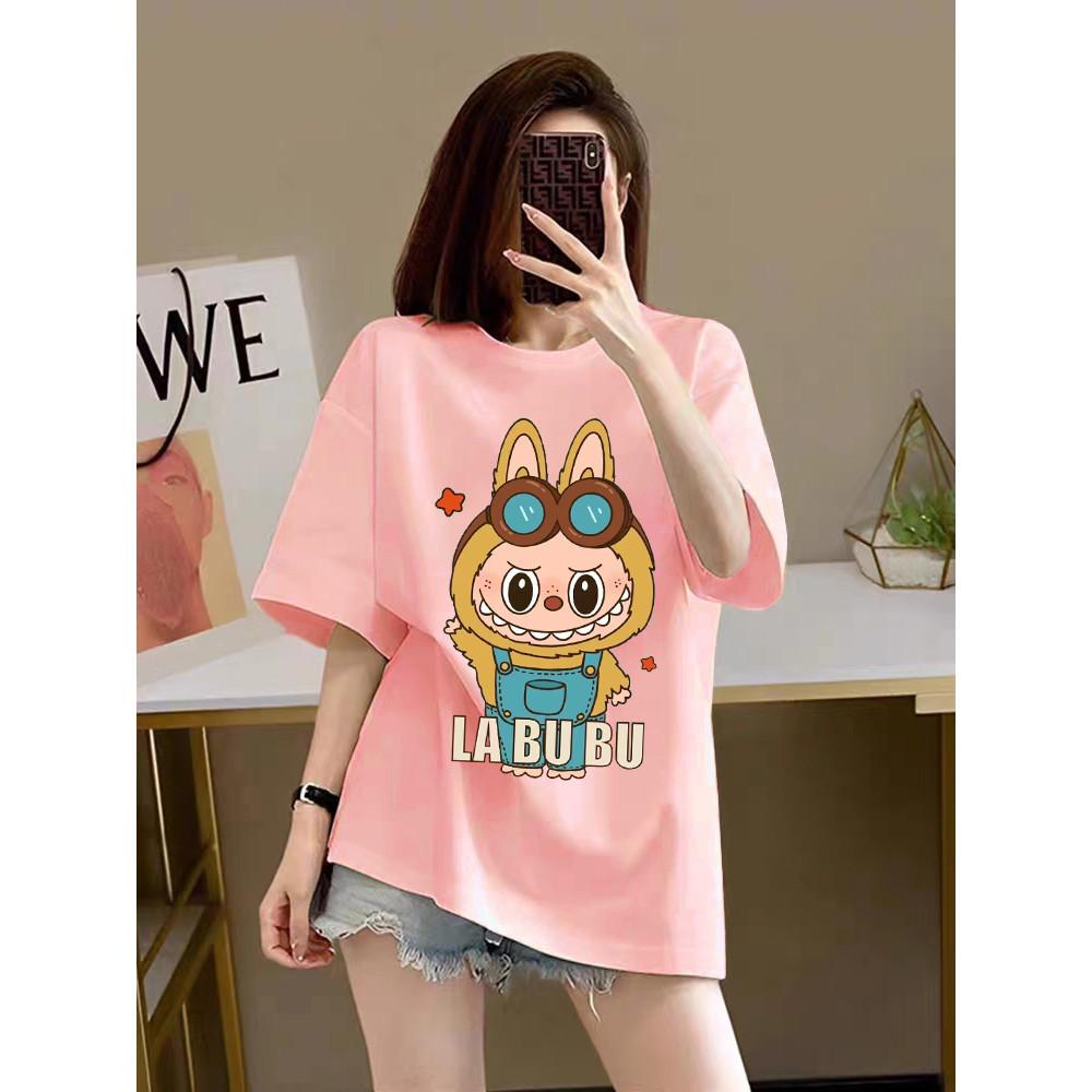 LABUBU Korean Top Short Sleeve T-shirt Women's Summer Casual Street Top
