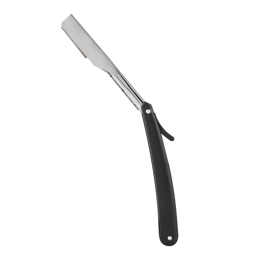 Barber Straight Hair Clipper Salon Folding Blade with Blade Black