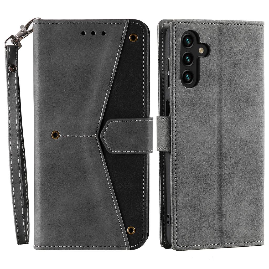For Samsung Galaxy S26/S26 Pro Leather Case Splicing Stitching Wallet Phone Cover with Wrist Strap