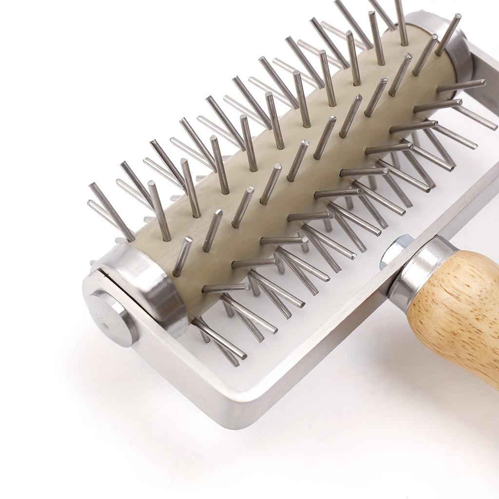 1 Stk. Rollmesser Rollennadel, Edelstahl 430 Griff Buchenholz Pizza Stecher Backwerkzeug, Küchenzubehör Backzubehör