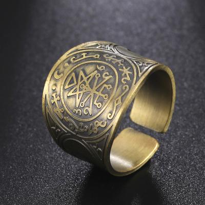 Inele Solomon Vintage Sigiliul celor 7 Arhangheli pentru Bărbați Bronz Cupru Rune Vikinge Inel de Deget Amuletă Bijuterii
