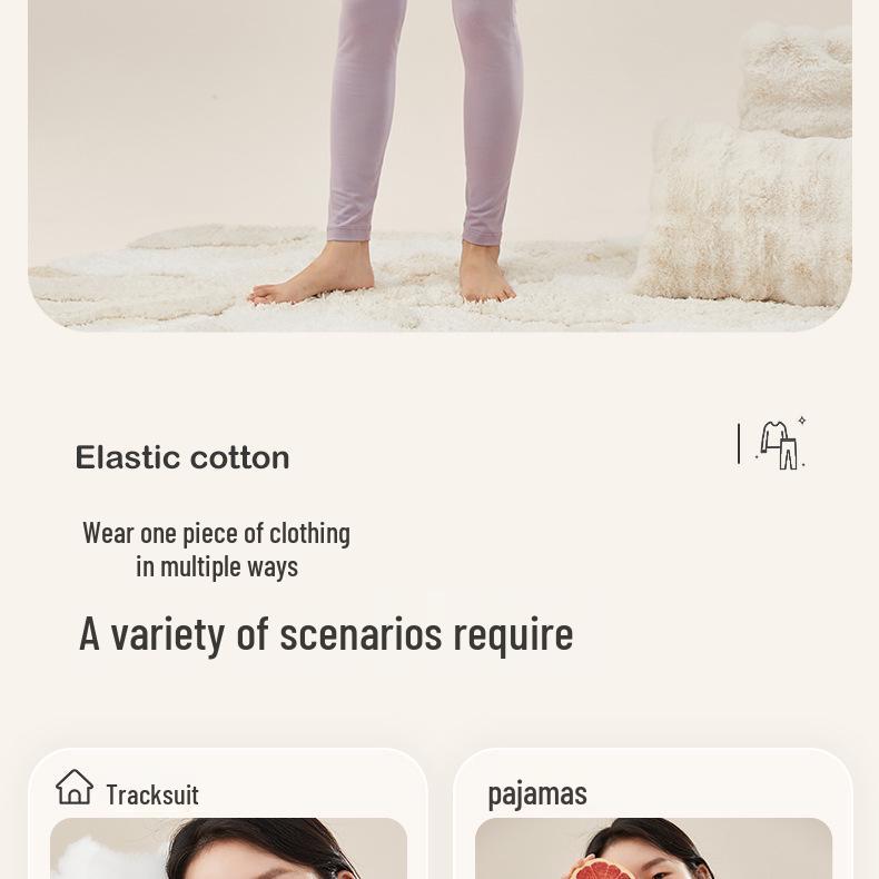 Teen Girl Autumn Cotton Thermal Set - Warm Long Underwear & Sweater