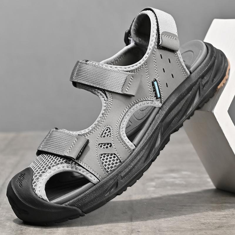 

Outdoor Casual Versatile Trendy Shoes Trendy Men S Bag Head Hole Shoes 38 сірий колір