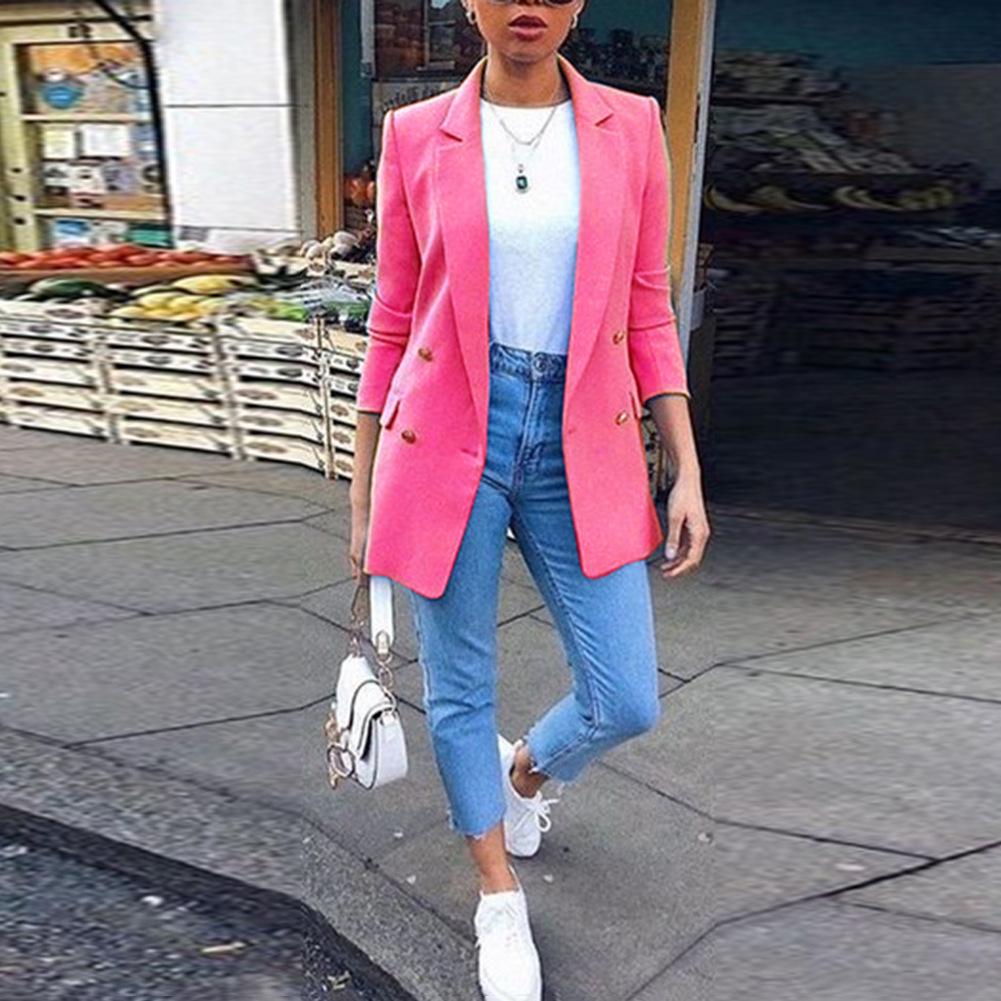Women's Mid-Length Slim Fit Turn-Down Collar Long Sleeve Autumn/Winter Coat Cardigan.