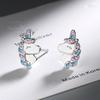 925 Sterling Silver Hot Snake AAA Zircon Stud Earrings for Women Exquisite Student Girlfriend Jewelry Accessories Wedding Party