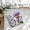 Heimdeko Bettwäsche Fantasie Lavendel Fahrradmuster Heimdeko Kissenbezug Wohnzimmer Sofa Polyester Kissenbezug