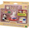 Sylvanian Families EPOCH Doll and Furniture Set White Rabbit and Panda Babies 3 Years and Up Toy Dollhouse