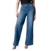 Jeans da donna in denim elasticizzato a vita alta Pantaloni jeans elasticizzati a gamba larga Pantaloni lunghi casual da donna