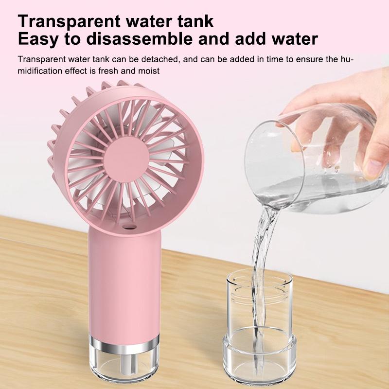 Humidifying Water Replenishing Handheld Spray Fan Fast Charging Convenient Desktop Usb Charging Mini Handheld Fan