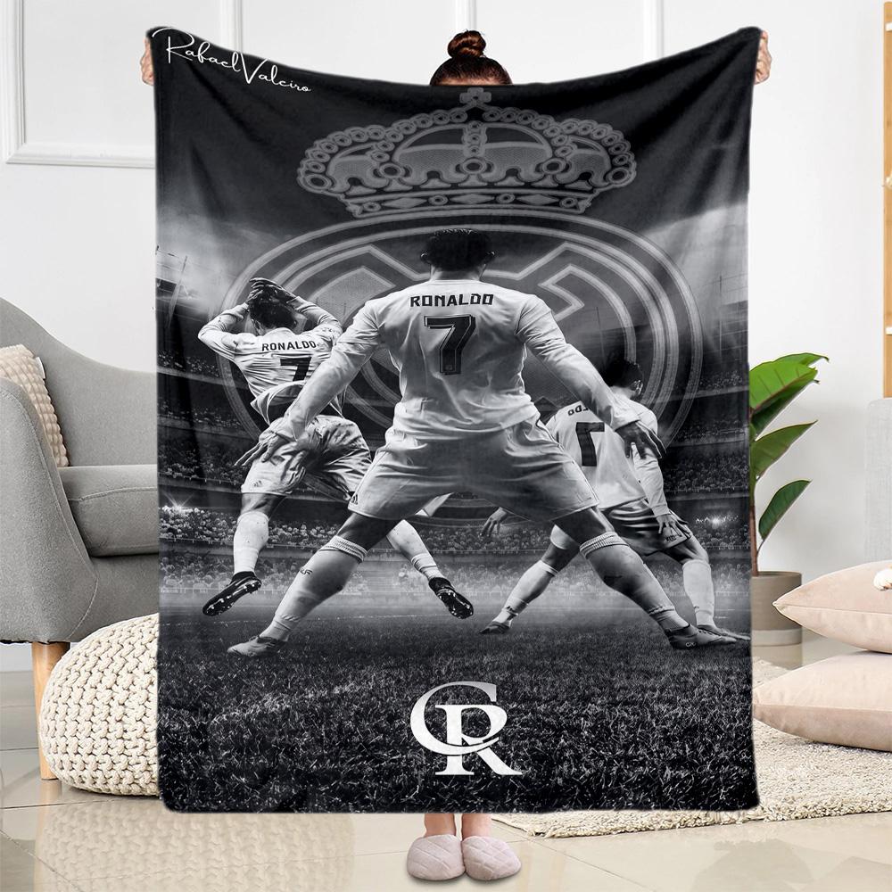 Ronaldo's Solitude Pitch Blanket Ultra-Soft Suitable for Picnics Office Seaside Four Seasons Multipurpose Playful Design Gifts For Family Or Friends