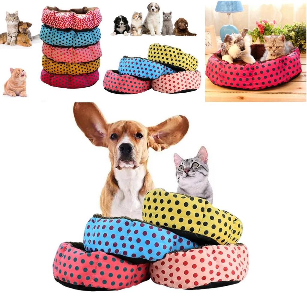 Superweiches Plüsch-Rundpunkt-Achtkant-Hundebett für Katzen und Hunde Gemütliches Waschbares Haustierhaus