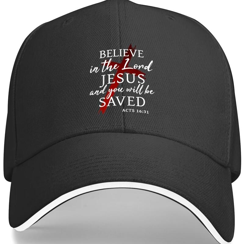 

Believe In The Lord Jesus Christian Baseball Cap Adjustable Polyester Casual Summer Mesh Hat Unisex One Size