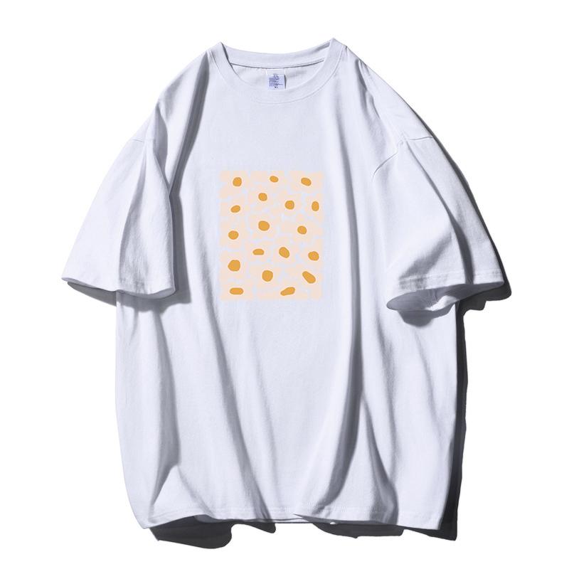 Shellsuning Oversized Art Printed T-shirts Women Summer Fashion Vintage 100% Cotton Soft Streetwear Couple Clothes Basic Tees Female Harajuku Tops