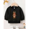 Kids Sweatshirt Christmas Reindeer Print Pattern, Comfortable Thin Crew Neck Sweatshirt for Spring and Autumn