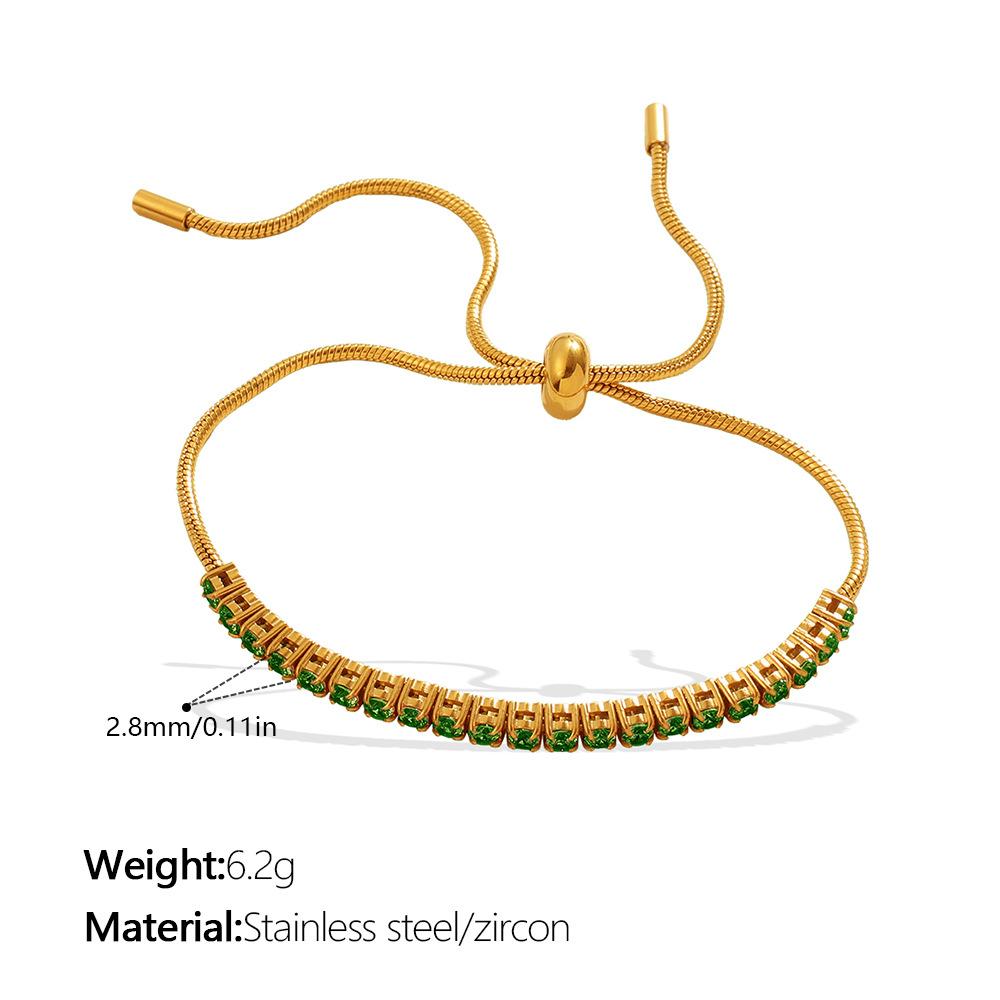 Stacked versatile gold drawstring bracelet exquisite shining adjustable diamond-encrusted jewelry