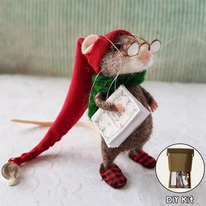 Милый набор для валяния мышей из войлока своими руками Мыши из войлока Зимние рождественские валяные мышки из войлока Рождество Шерстяной войлок