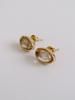 Mahogani Gold Quartz Ellipse Earrings