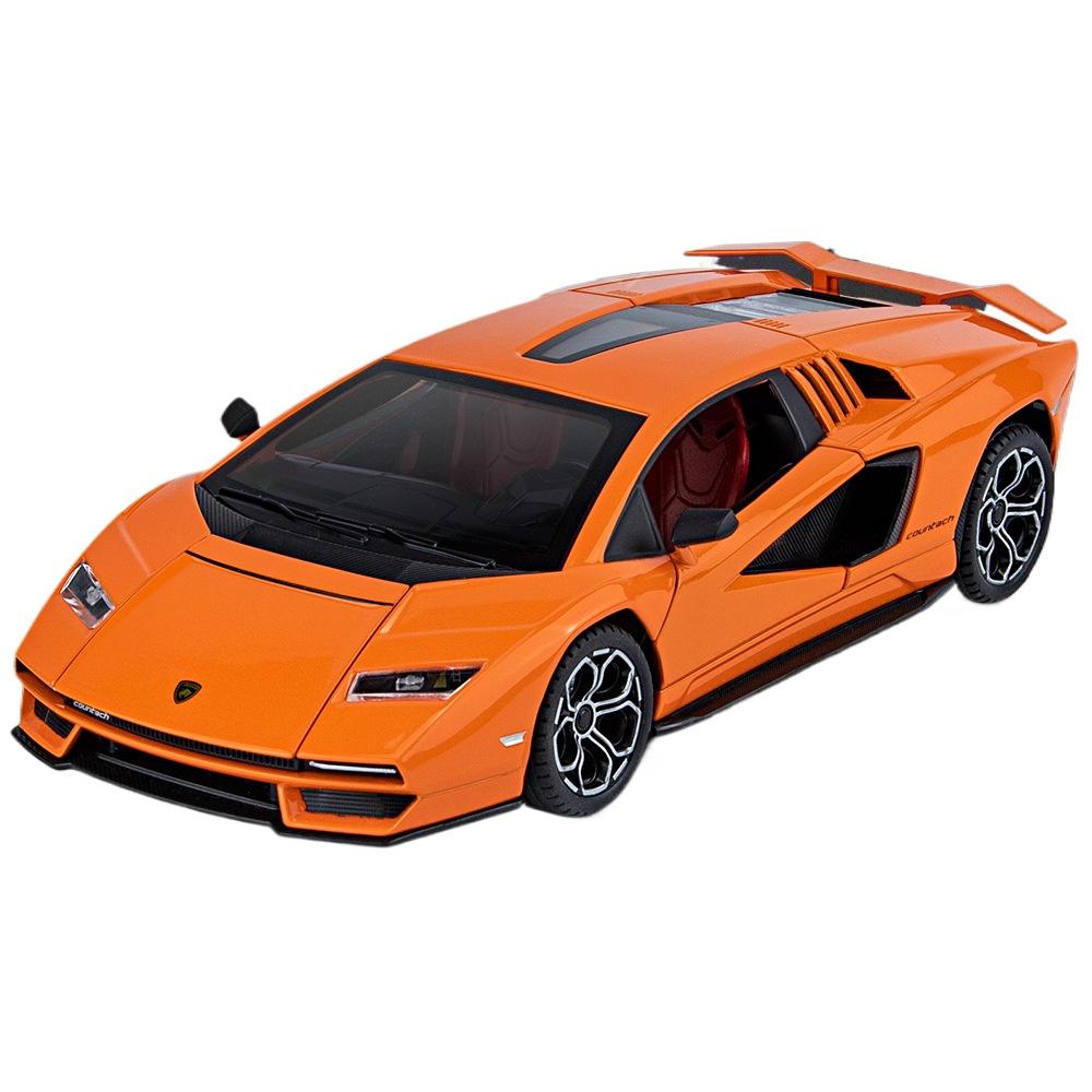 

1/24 Lamborghini Countach LPI 800-4 литой спортивный автомобиль модель звук свет игрушка выставка украшение коллекция подарок оранжевый