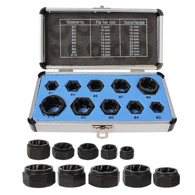 Bolt Nut Removal Socket Tool Bolt Nut Remover Car Tool Kit Damaged Screw Extractor 10pcs/Set Hand Tools Kit