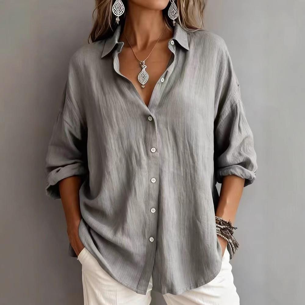 Fantastisk og Elegant Retningsbestemt Cardigan med Lange Ærmer og en Alsidig Turtleneck, Plus-size Dame Skjorte