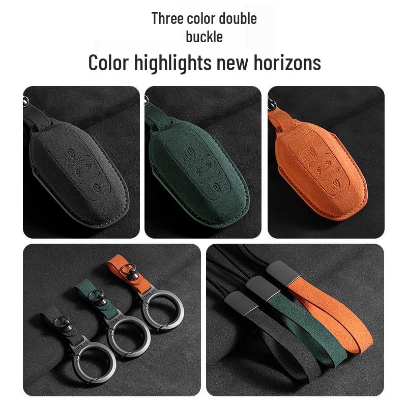 Suede Key Case for Peugeot 408X/508L/2008/4008 (2022/2023 Models)
