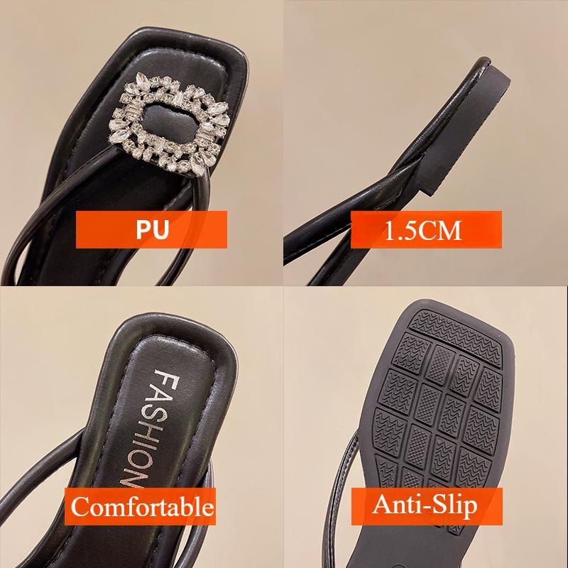 Fashion Women Sandals Sexy Flip-Flops Woman Slippers Luxury Rhinestone Casual Shoes Outdoor Comfortable Women Shoes Beach Flats