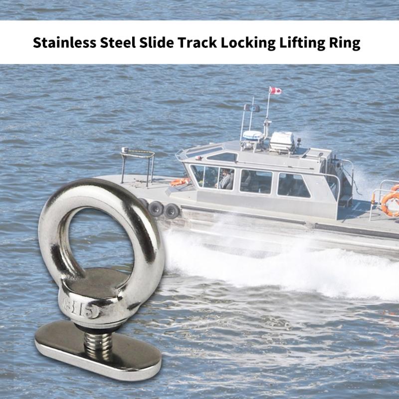 Marine Stainless Steel Sliding Rail Locking Boat Track Mount Tie Down Eyelet Hardware For Secure Equipment Mounting