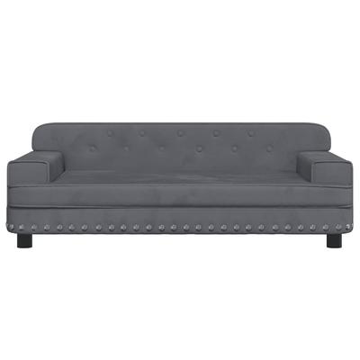 Kids Sofa Dark Gray 90x53x30 Cm Velvet