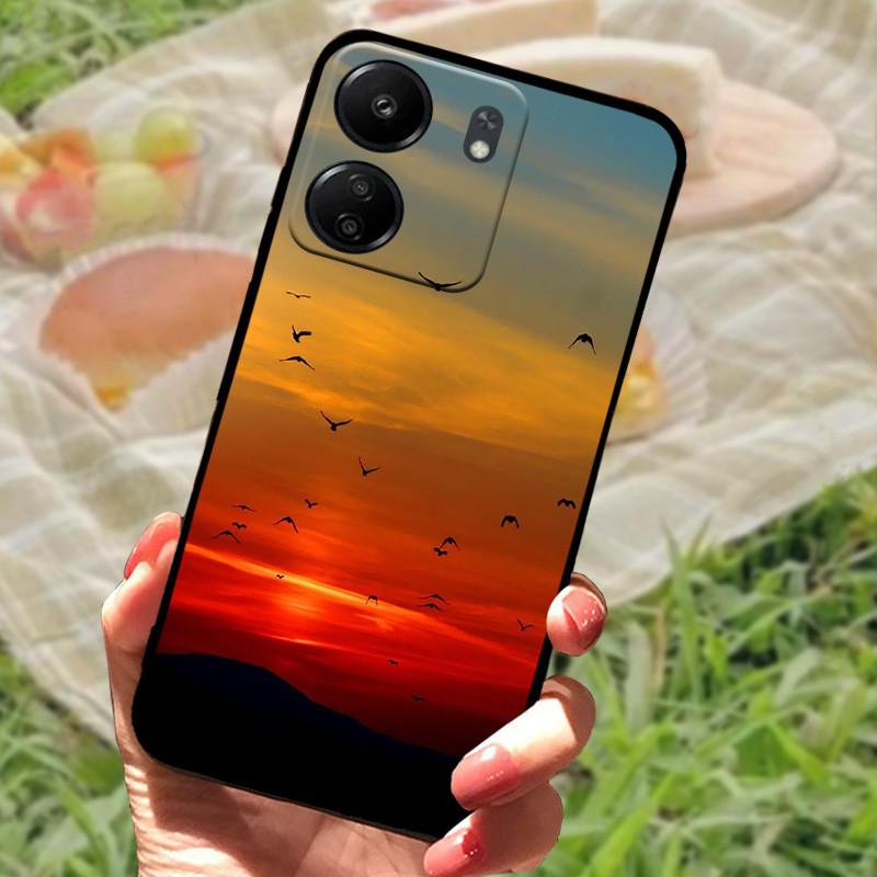 For Redmi 13C 4G Case TPU Silicone Soft Protective Phone Back Cover For Xiaomi Poco C65 Fashion Printing Shockproof Bumper Bags