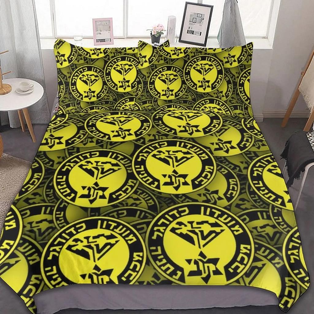 3D-gedrucktes Maccabi Netanya-Bettwäscheset, Bettbezug, Schlafzimmer-Tröster, Einzel-, Zwillings- und Kingsize-Bettbezug, Heimtextilien